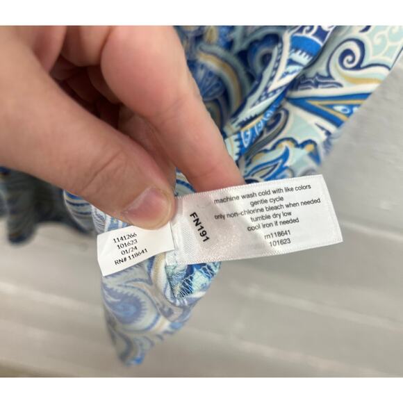 Lane Bryant Paisley Flutter Sleeve Blouse 26 28 Boho Resort Chic Plus Size Top - Picture 7 of 8